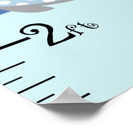 Ocean Zee Life Blue Grey Growth Chart Keep at 8x44 Poster (Hoek)