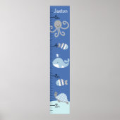 Ocean Zee Life Blue Grey Growth Chart Keep at 8x44 Poster (Voorkant)