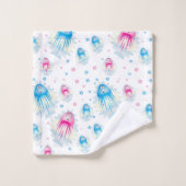 Ocean Zee Life Cute Jellyfish Aangepaste Kinderen Bad Handdoek (Wasdoekje)