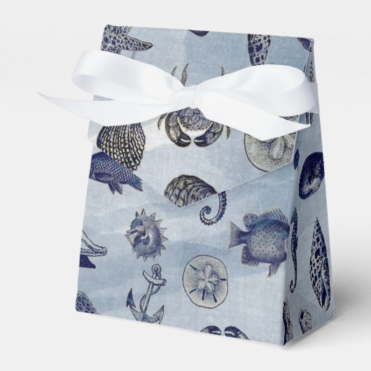 Ocean Zee Life Nautical Seashells Beach Weddenscha Bedankdoosjes (Voorkant Zijde)
