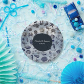 Ocean Zee Life Nautical Seashells Beach Weddenscha Papieren Bordje (Feest)