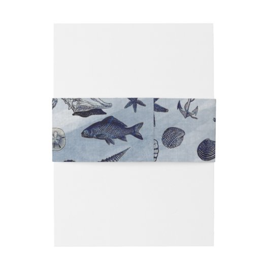 Ocean Zee Life Nautical Seashells Beach Weddenscha Uitnodigingen Wikkel (Achterkant Voorbeeld)