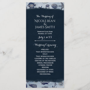 Ocean Zee Life nautische vintage bruiloft programm Programmakaart