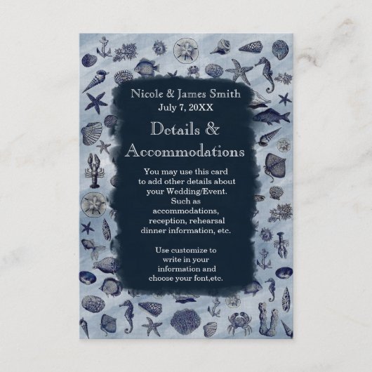 Ocean Zee Life nautische zeeschelpen Beach Details Informatiekaartje (Voorkant)