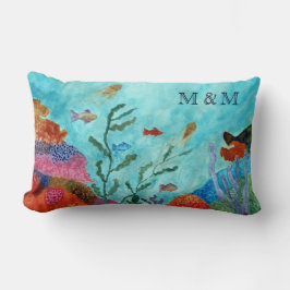 Ocean Zee Life Underwater Coral Reef Monogram Kussen