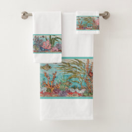 Ocean Zee Life White Aqua Beach House Bad Handdoek