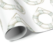 Ocean Zee Mint Witte Ronde Drijvende Inrichting Cadeaupapier (Rol Hoek)