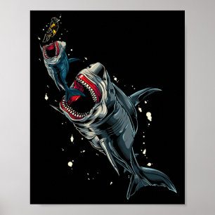 Ocean Zee Monster Hunting Megalodon Scuby Diver Gi Poster