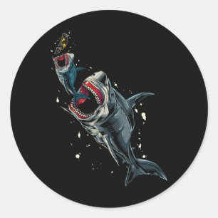 Ocean Zee Monster Hunting Megalodon Scuby Diver Gi Ronde Sticker