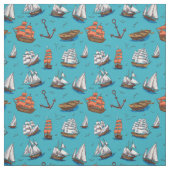 Ocean Zee Nautical Pattern Stof (Swatch)