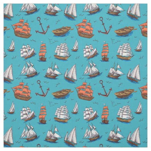 Ocean Zee Nautical Pattern Stof (Swatch)