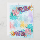 Ocean Zee Octopus Colorful Virtual Baby shower I Kaart (Achterkant)