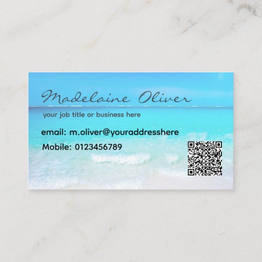 Ocean Zee Photo Travel Professional Visitekaartje (Achterkant)