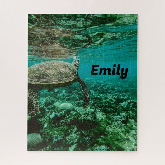 Ocean Zee Schildpad Puzzel met Jouw naam – 520 Stu (Verticaal)