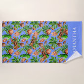 Ocean Zee Shell Starfish Lobster Tropische bladere Strandlaken (Voorkant)