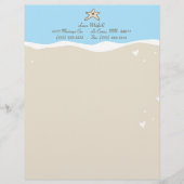 Ocean Zee Shell Water Sand Letterhead Stationery Briefhoofd Sjabloon (Voorkant)
