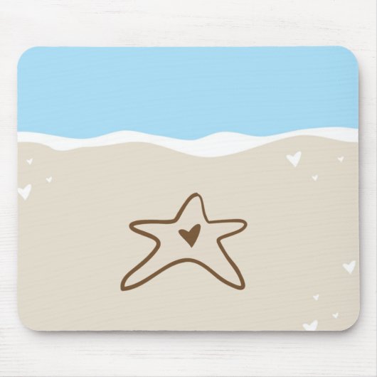 Ocean Zee Shell Water Sand Personalized Mousepad Muismat (Voorkant)