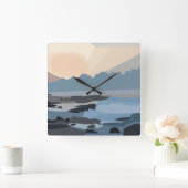 Ocean Zee Sky Natuur Vierkante Klok (Huis)