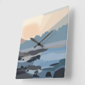 Ocean Zee Sky Natuur Vierkante Klok (Hoek)