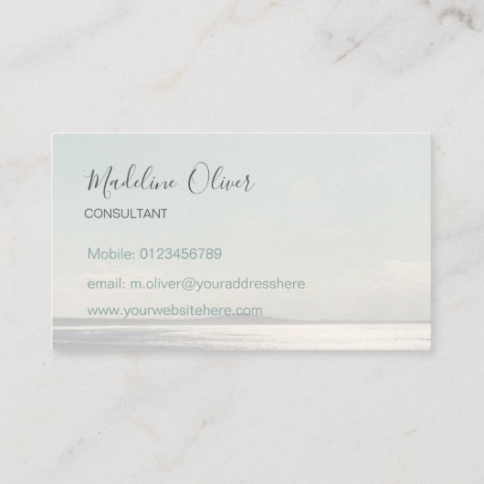 Ocean Zee Sun Travel Blue Modern Stylish Visitekaartje (Achterkant)