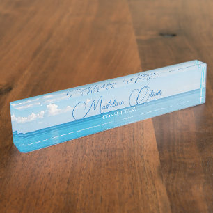Ocean Zee Travel Aqua Blue Modern Naambordje