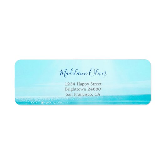 Ocean Zee Travel Blue Moderne Professional Etiket (Voorkant)