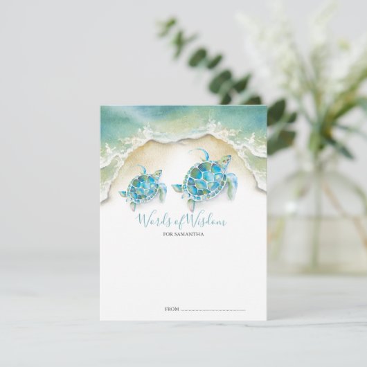 Ocean Zee Turtle Baby shower Behuizing Kaarten (Staand voorkant)