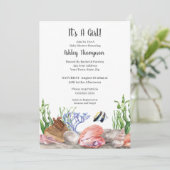 Ocean Zee Turtle Girls Baby shower Invitation Kaart (Staand voorkant)