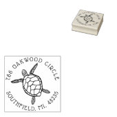 Ocean Zee Turtle Illustration Custom Address Rubberstempel (Gestempeld)