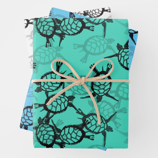 Ocean Zee Turtle Inpakpapier Vel (In situ)