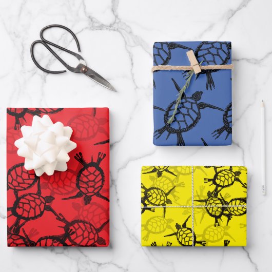 Ocean Zee Turtle Kinder Inpakpapier Vel (Voorkant)