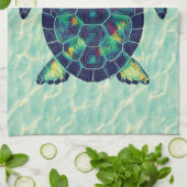 Ocean Zee Turtle Mosaic Water Ripple Art Theedoek (Gevouwen)