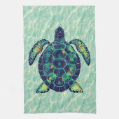 Ocean Zee Turtle Mosaic Water Ripple Art Theedoek (Verticaal)