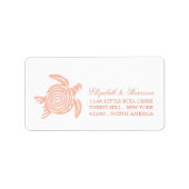Ocean Zee Turtle, Soft Coral Beach Wedding Etiket (Voorkant)