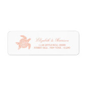 Ocean Zee Turtle, Soft Coral Beach Wedding Etiket (Voorkant)