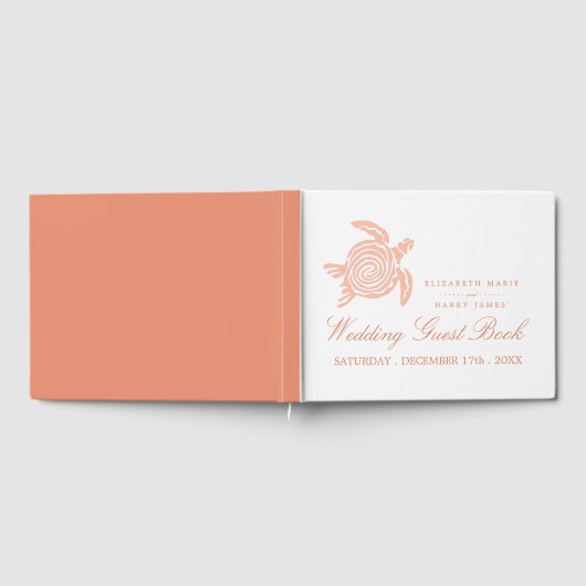 Ocean Zee Turtle, Soft Coral Beach Wedding Gastenboek (Volledig)