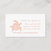 Ocean Zee Turtle, Soft Coral Beach Wedding Informatiekaartje (Voorkant)
