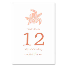 Ocean Zee Turtle, Soft Coral Beach Wedding Kaart