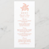 Ocean Zee Turtle, Soft Coral Beach Wedding Menu (Voorkant)