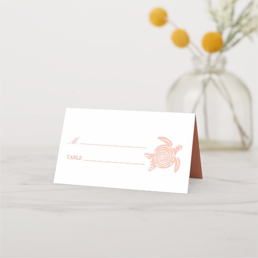 Ocean Zee Turtle, Soft Coral Beach Wedding Plaatskaartje (Voorkant)