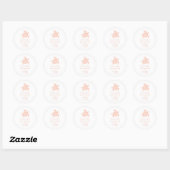 Ocean Zee Turtle, Soft Coral Beach Wedding Ronde Sticker (Vel)