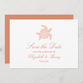 Ocean Zee Turtle, Soft Coral Beach Wedding Save The Date