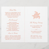 Ocean Zee Turtle, Soft Coral Wedding Programme (Voorkant)