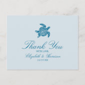 Ocean Zee Turtle, Zee Blue Beach bruiloft dank u Briefkaart (Voorkant)