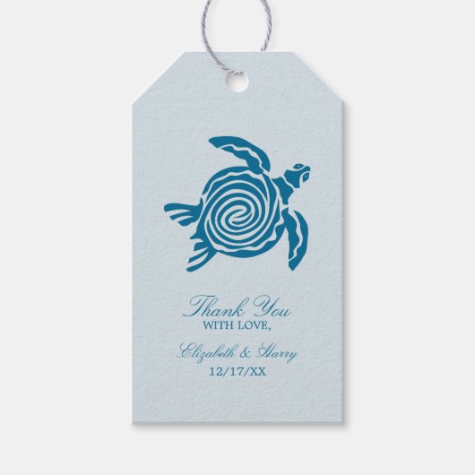 Ocean Zee Turtle, Zee Blue Beach Wedding Cadeaulabel (Voorkant)