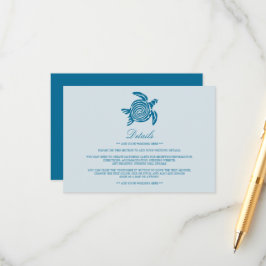 Ocean Zee Turtle, Zee Blue Beach Wedding Detail Informatiekaartje