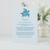 Ocean Zee Turtle, Zee Blue Beach Wedding Detail Informatiekaartje (Staand voorkant)