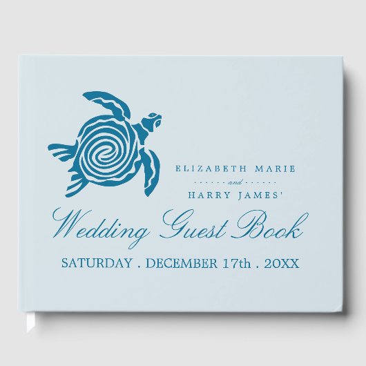 Ocean Zee Turtle, Zee Blue Beach Wedding Gastenboek (Voorkant)