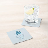 Ocean Zee Turtle, Zee Blue Beach Wedding Kartonnen Onderzetters (Insitu)