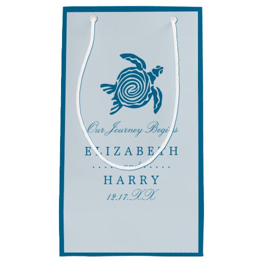 Ocean Zee Turtle, Zee Blue Beach Wedding Klein Cadeauzakje (Voorkant)